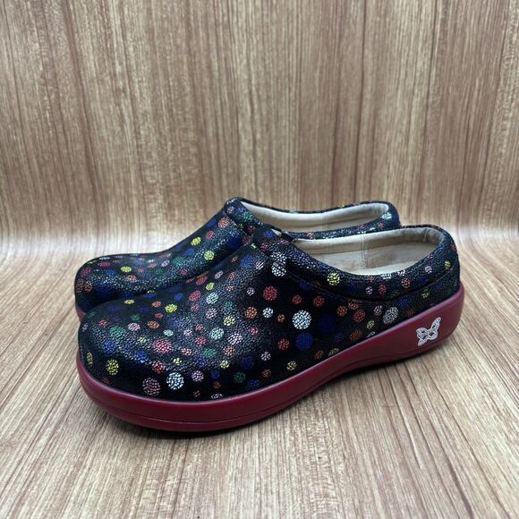 Alegria Kayla Jubilee Polka Dot Multi Professional Clogs Leather Low Women’s 39 - Picture 4 of 8